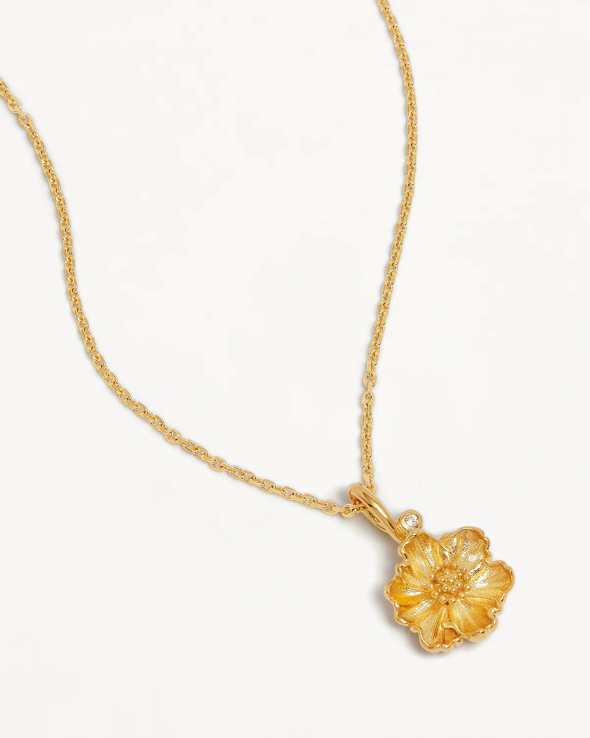 By Charlotte -  Poppy August Birth Flower Necklace in Gold