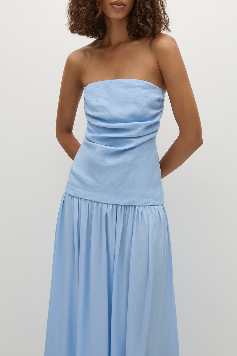 Faithfull The Brand - Hedy Maxi Dress in Mineral Blue Emte Boutique Faithfull The Brand - Hedy Maxi Dress in Mineral Blue Emte Boutique