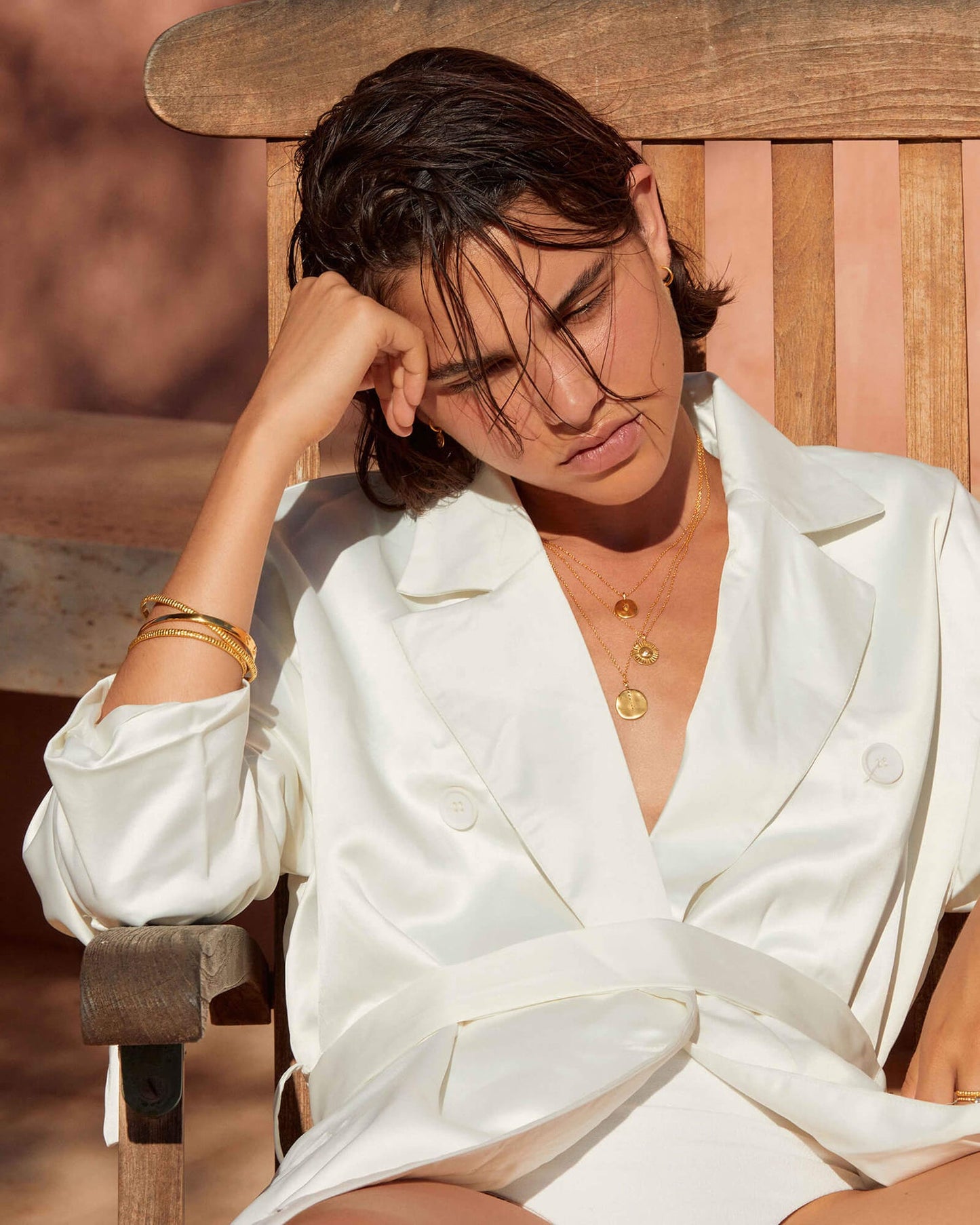 Kirstin Ash - Sun Lines Coin Necklace in Gold