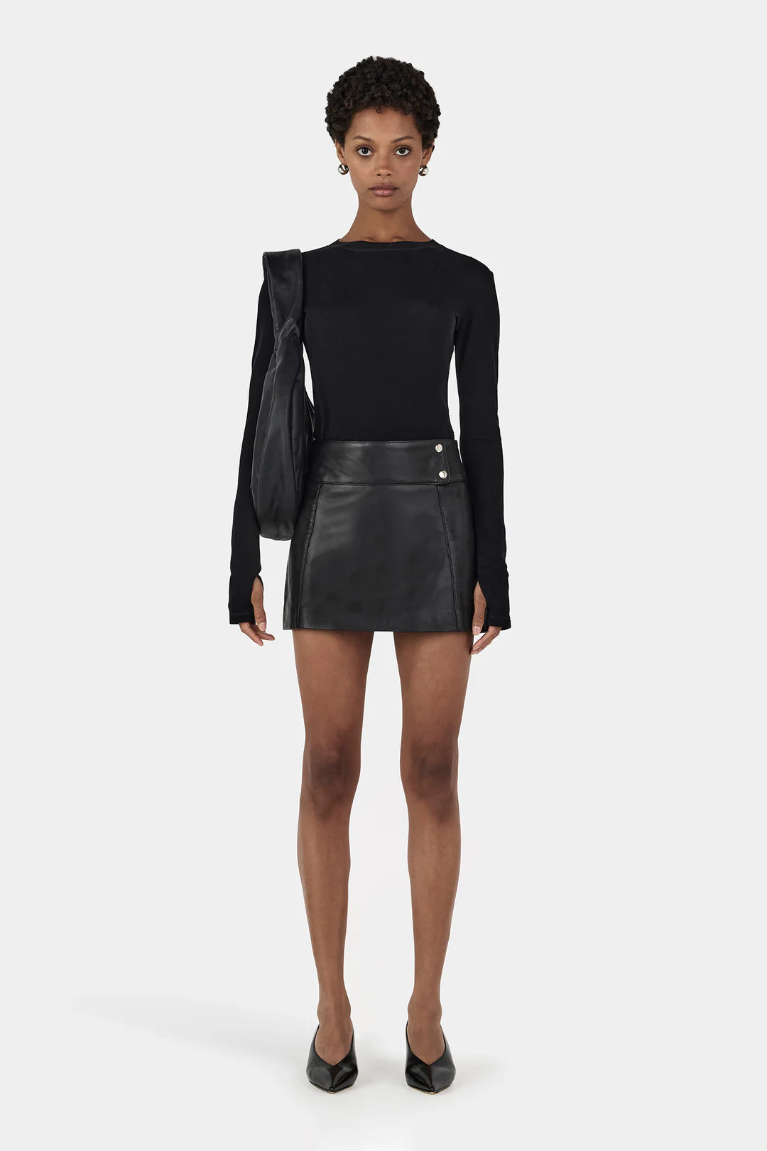 Hansen and Gretel - Dixie Leather Skirt in Black