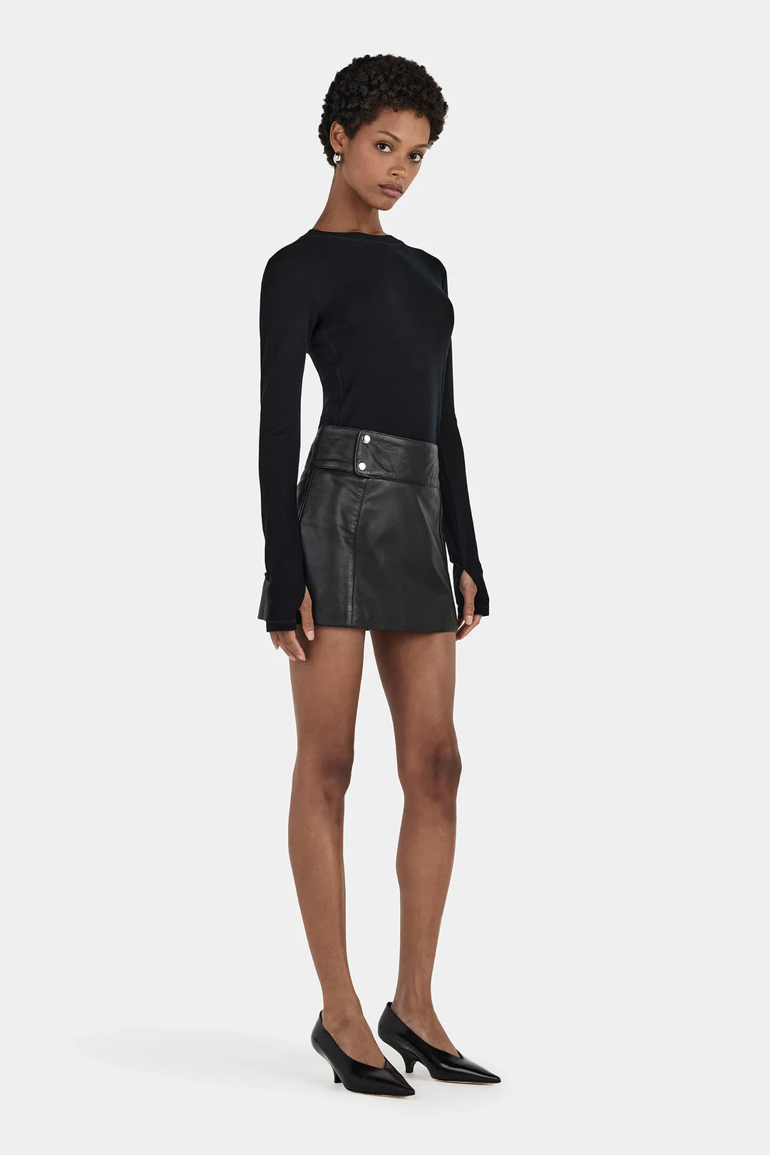 Hansen and Gretel - Dixie Leather Skirt in Black
