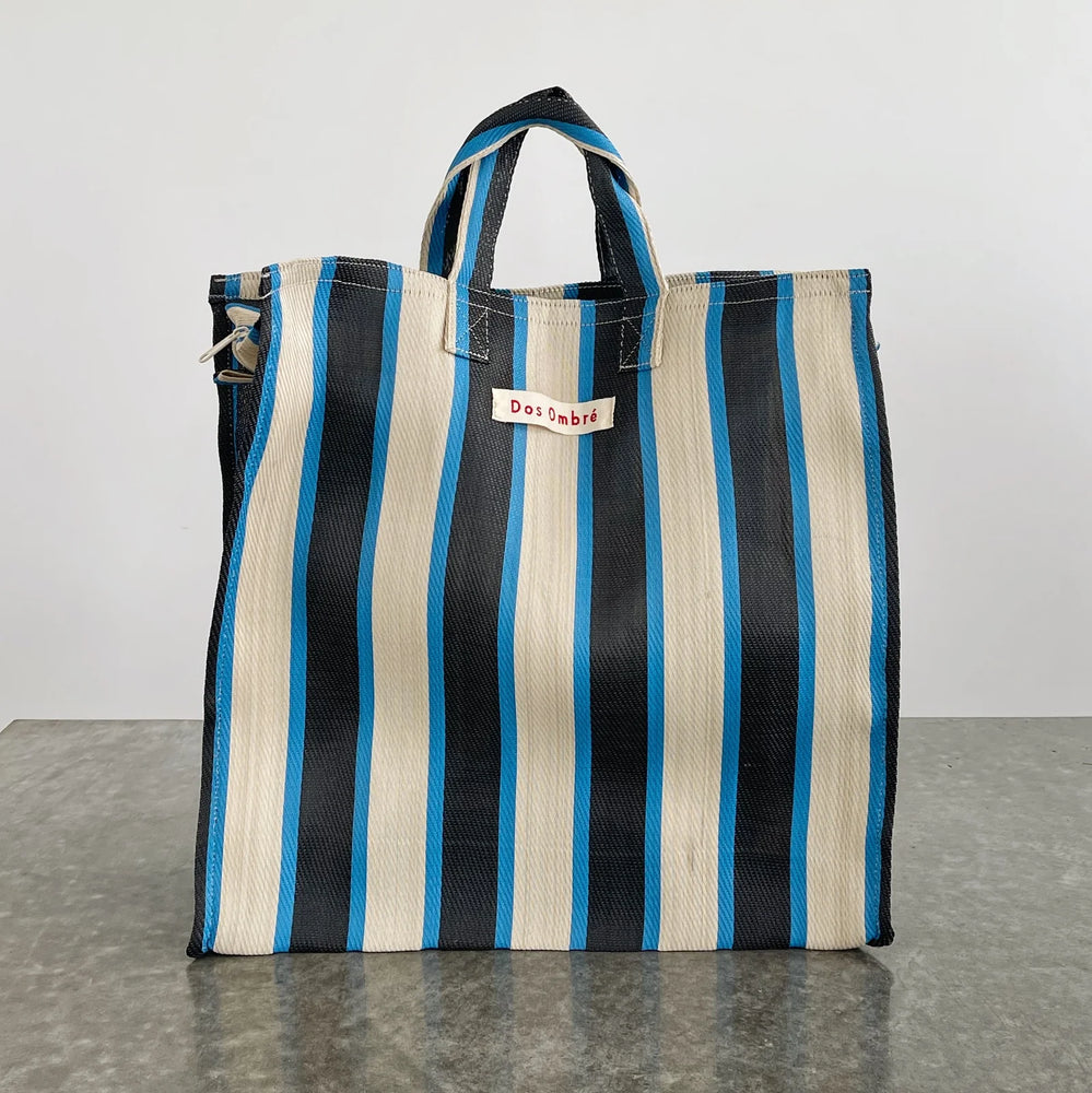 Dos Ombré - Bengali Bag | Black + White + Blue Stripe