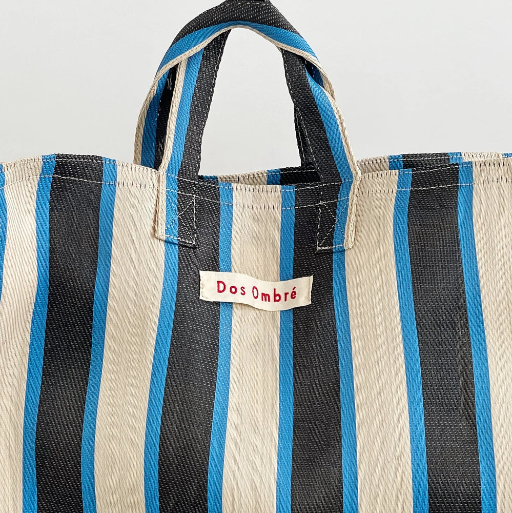 Dos Ombré - Bengali Bag | Black + White + Blue Stripe