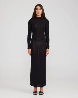 Charlie Holiday - Flora Knit Dress in Black