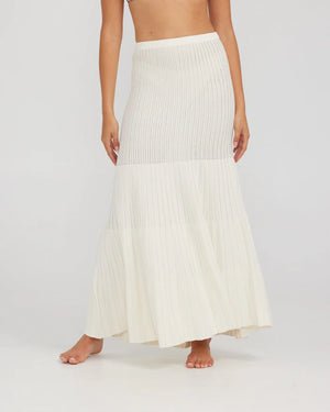 Charlie Holiday - Liliana Knitted Maxi Skirt in White