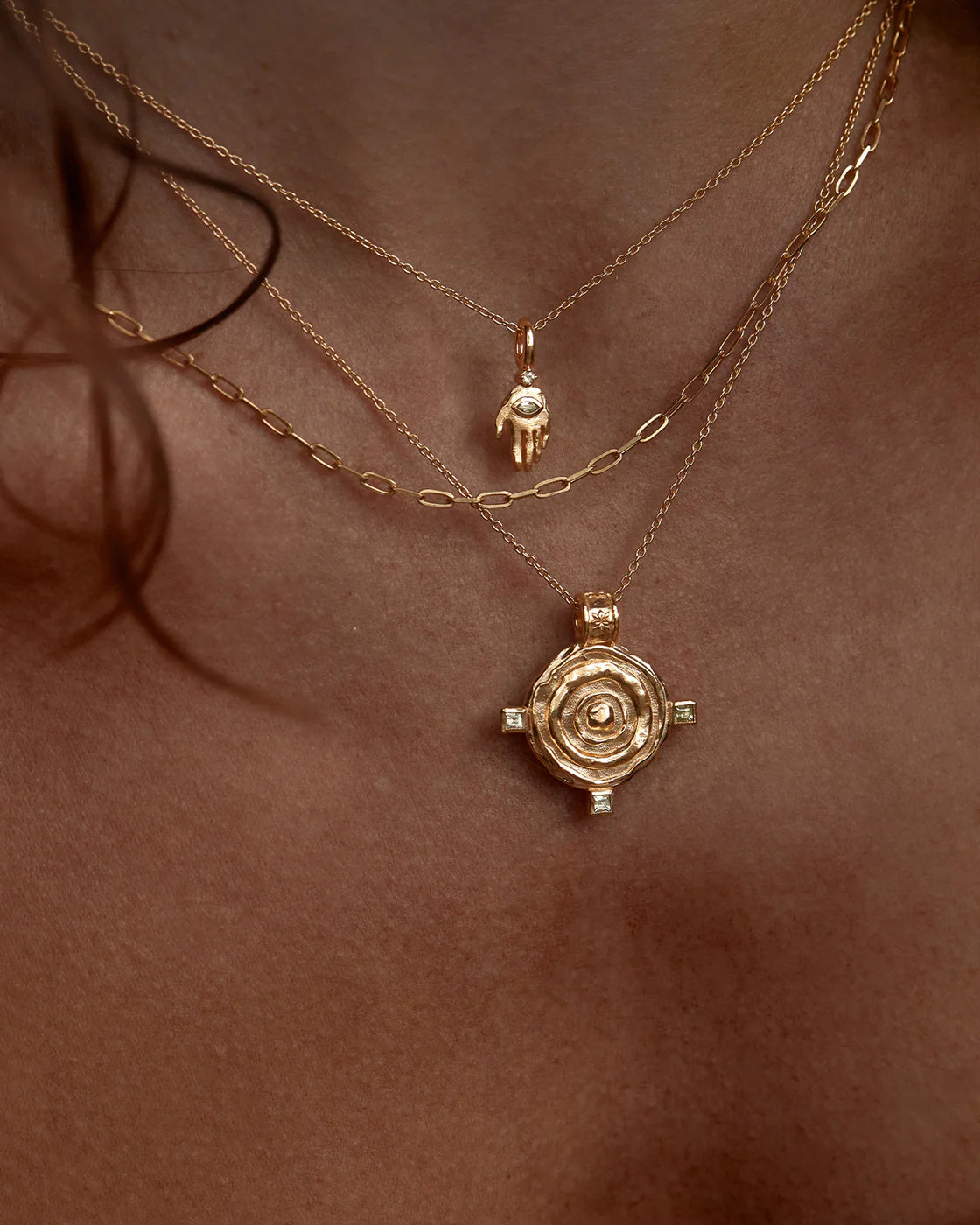 By Charlotte - Shield Necklace in Gold