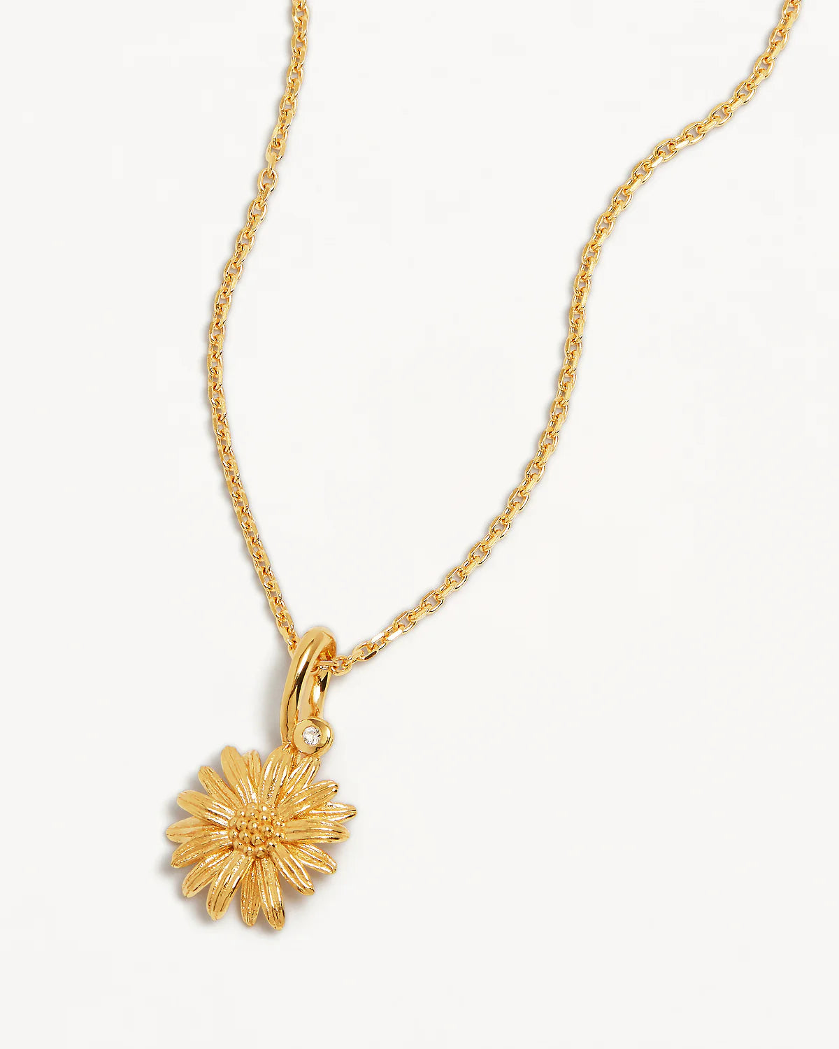 By Charlotte -  Daisy April Birth Flower Necklace in Gold
