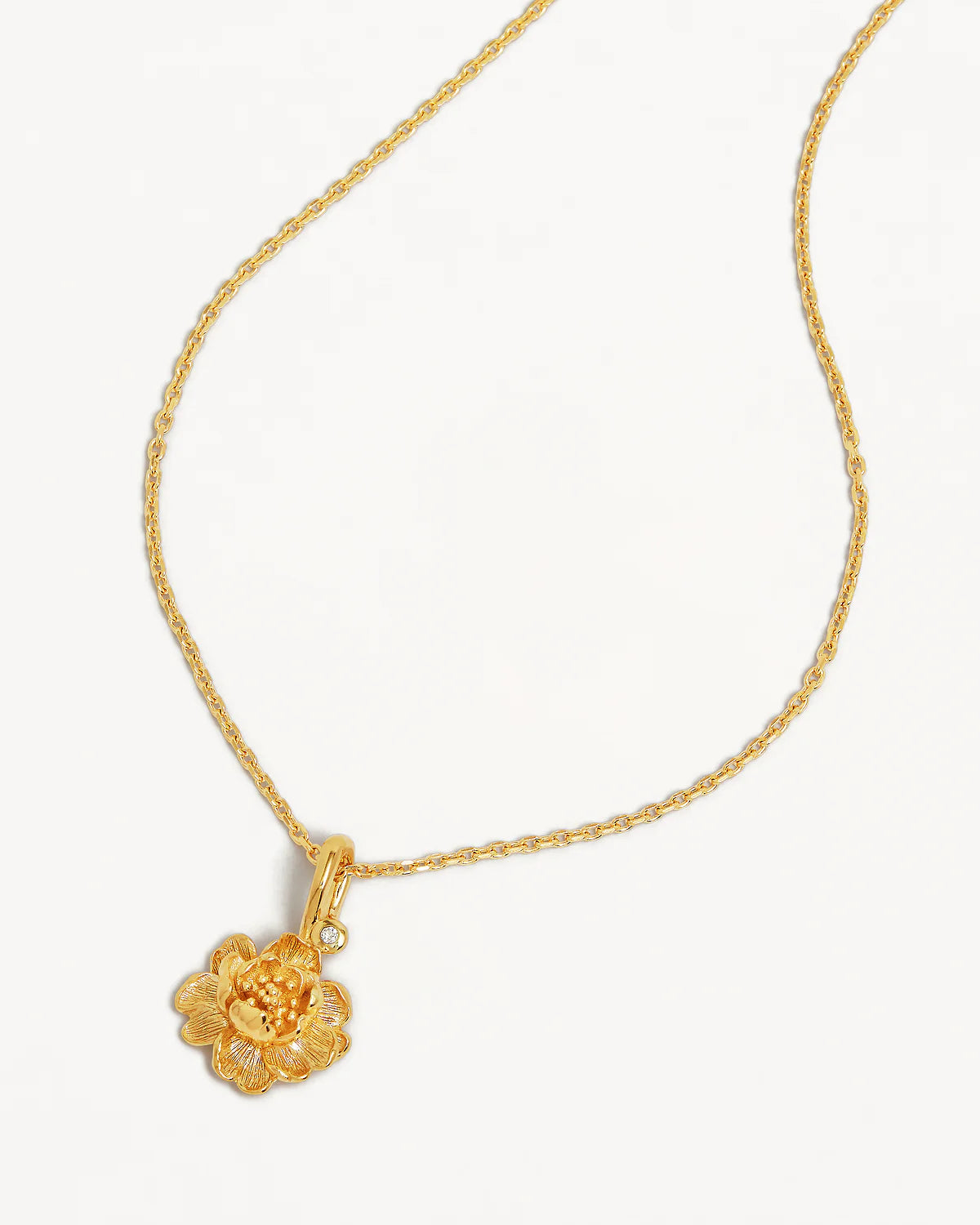 By Charlotte -  Peony November Birth Flower Necklace in Gold