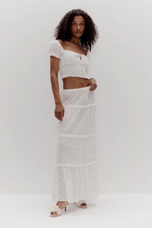 Ownley - Leilani Crop Top in White Broderie
