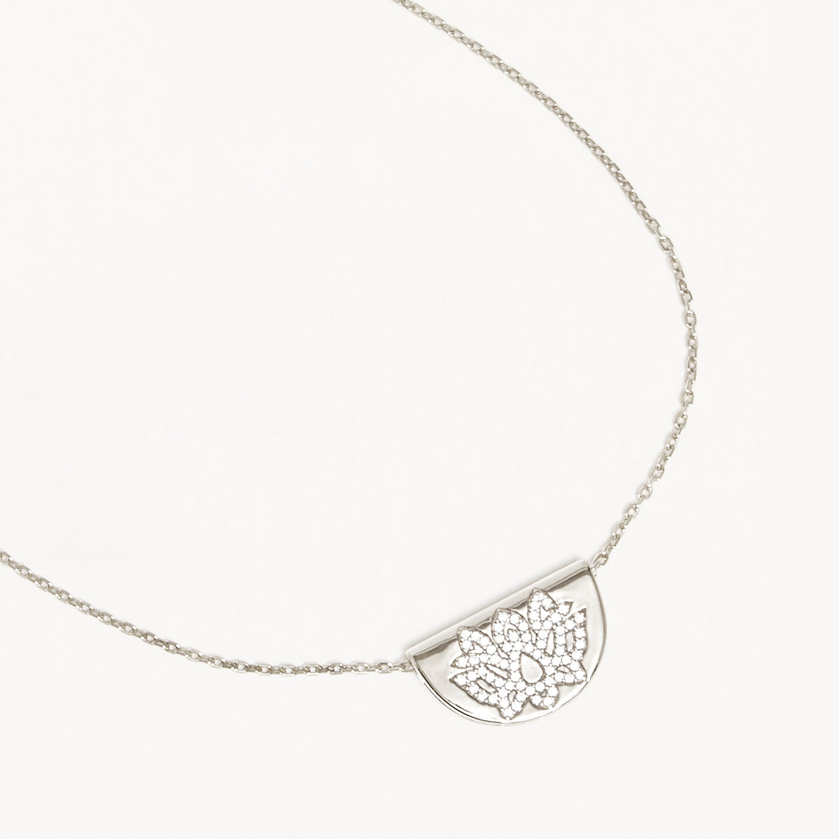 By Charlotte - Live in Light Lotus Necklace in Silver