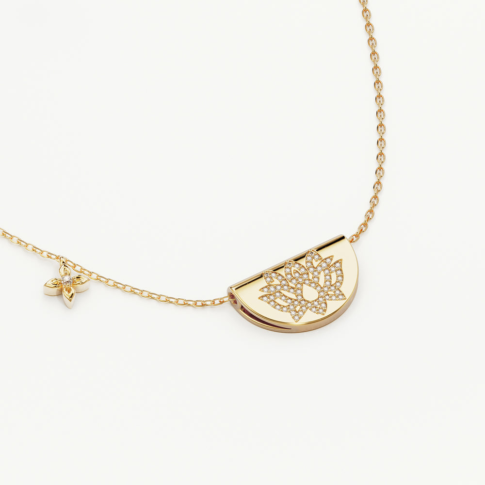 By Charlotte - Live in Light Lotus Necklace in Gold