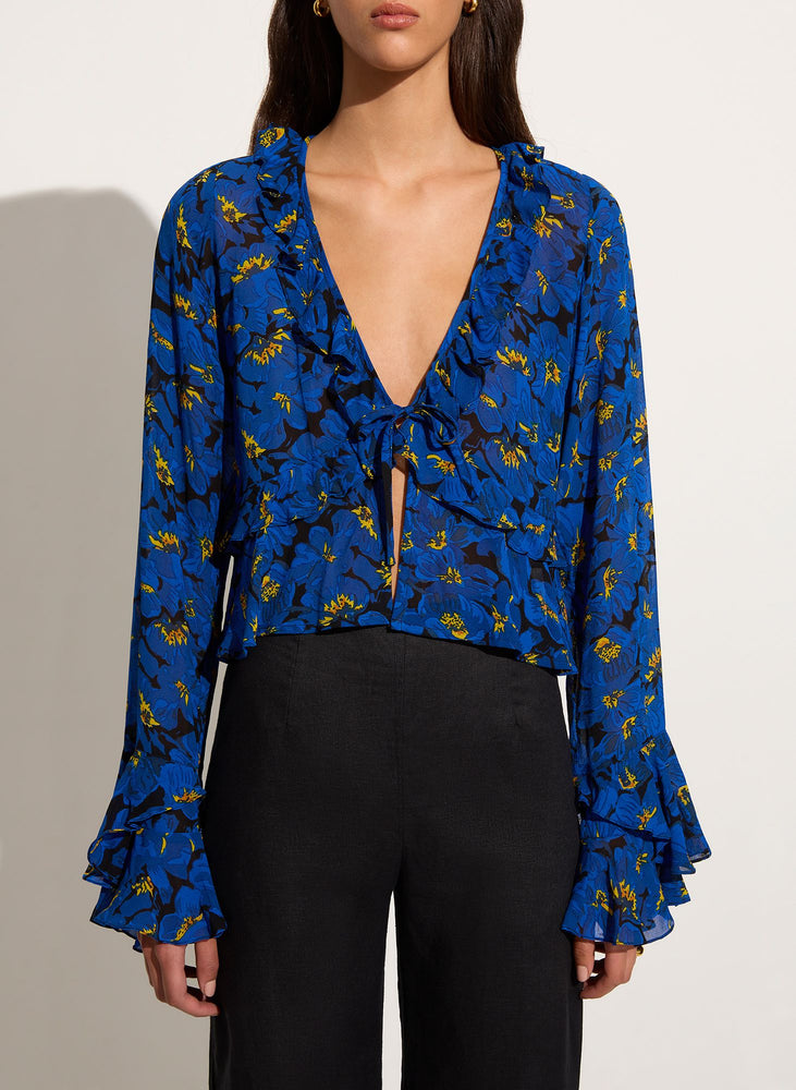 Faithfull The Brand - Montenegro Top in Blue El Limon Floral