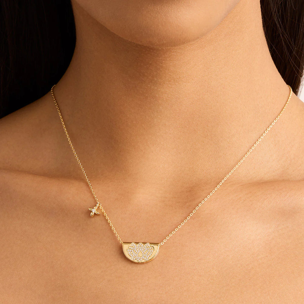 By Charlotte - Live in Light Lotus Necklace in Gold