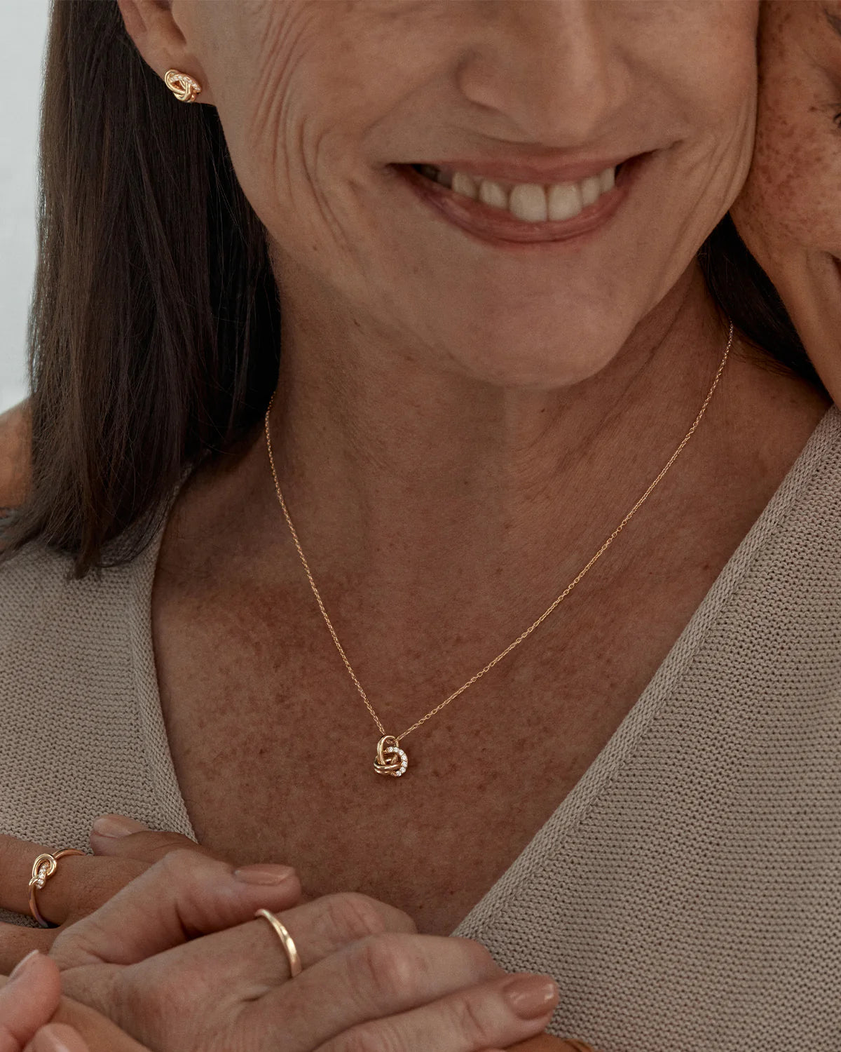 By Charlotte - Endless Knot Lab Grown Diamond Necklace