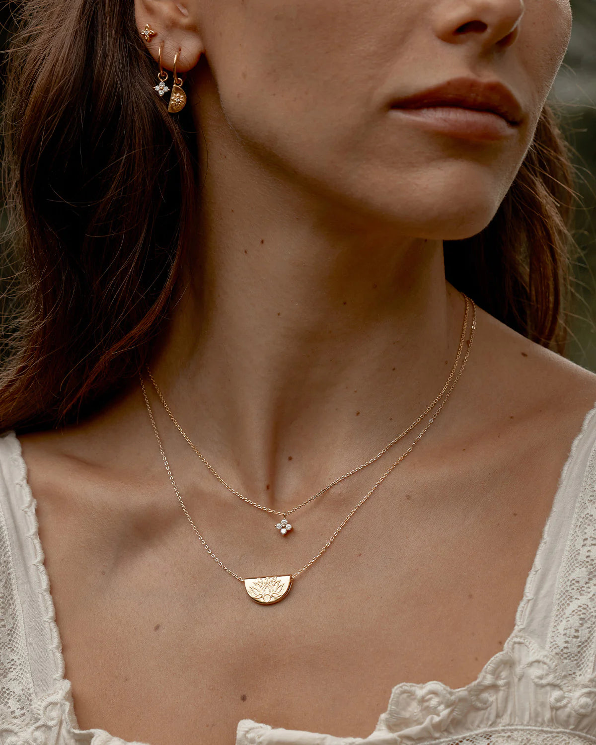 By Charlotte - Crystal Bloom Necklace in Gold