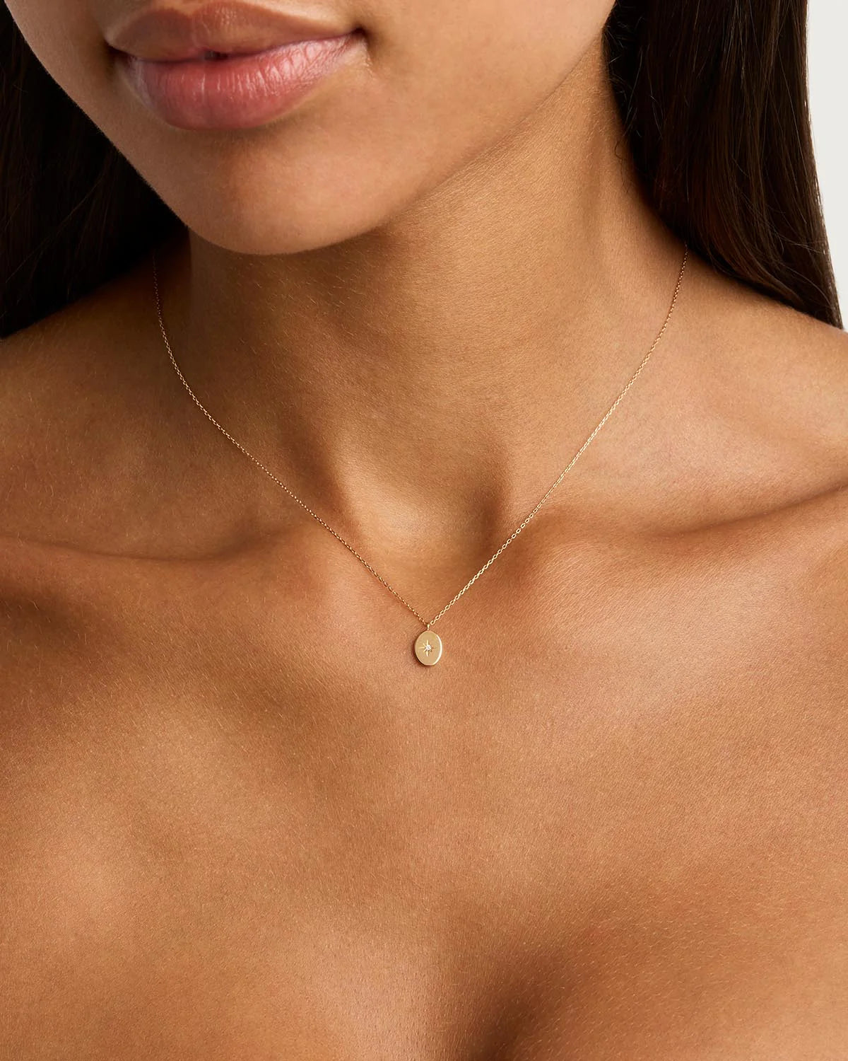 By Charlotte - 14k Gold Shine Your Light Diamond Necklace