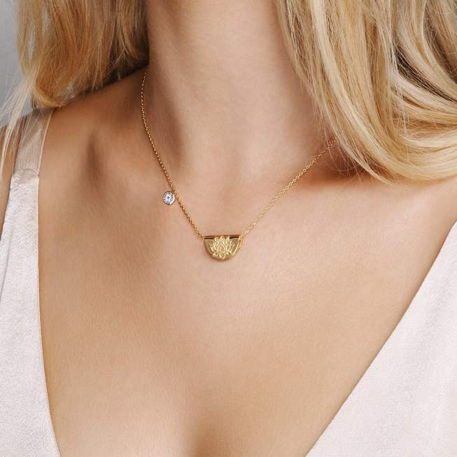 By Charlotte - Lucky Lotus Necklace in Gold