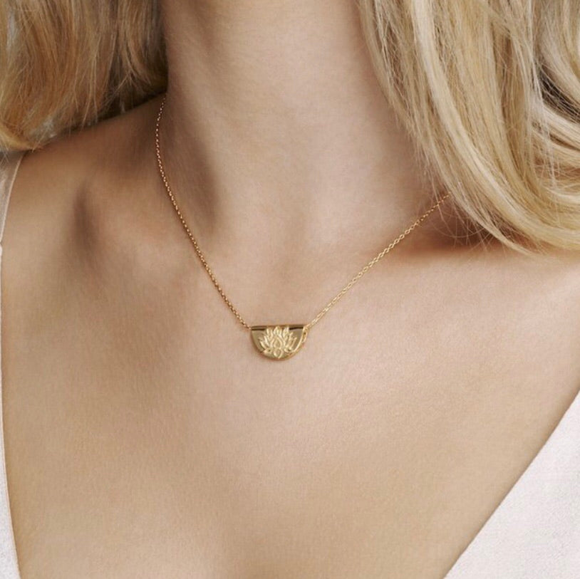 By Charlotte - Lotus Necklace in Gold - Emte Boutique