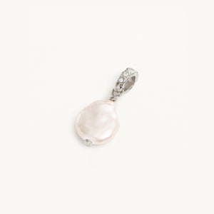 By Charlotte - Embrace Stillness Pearl Annex Pendant in Silver
