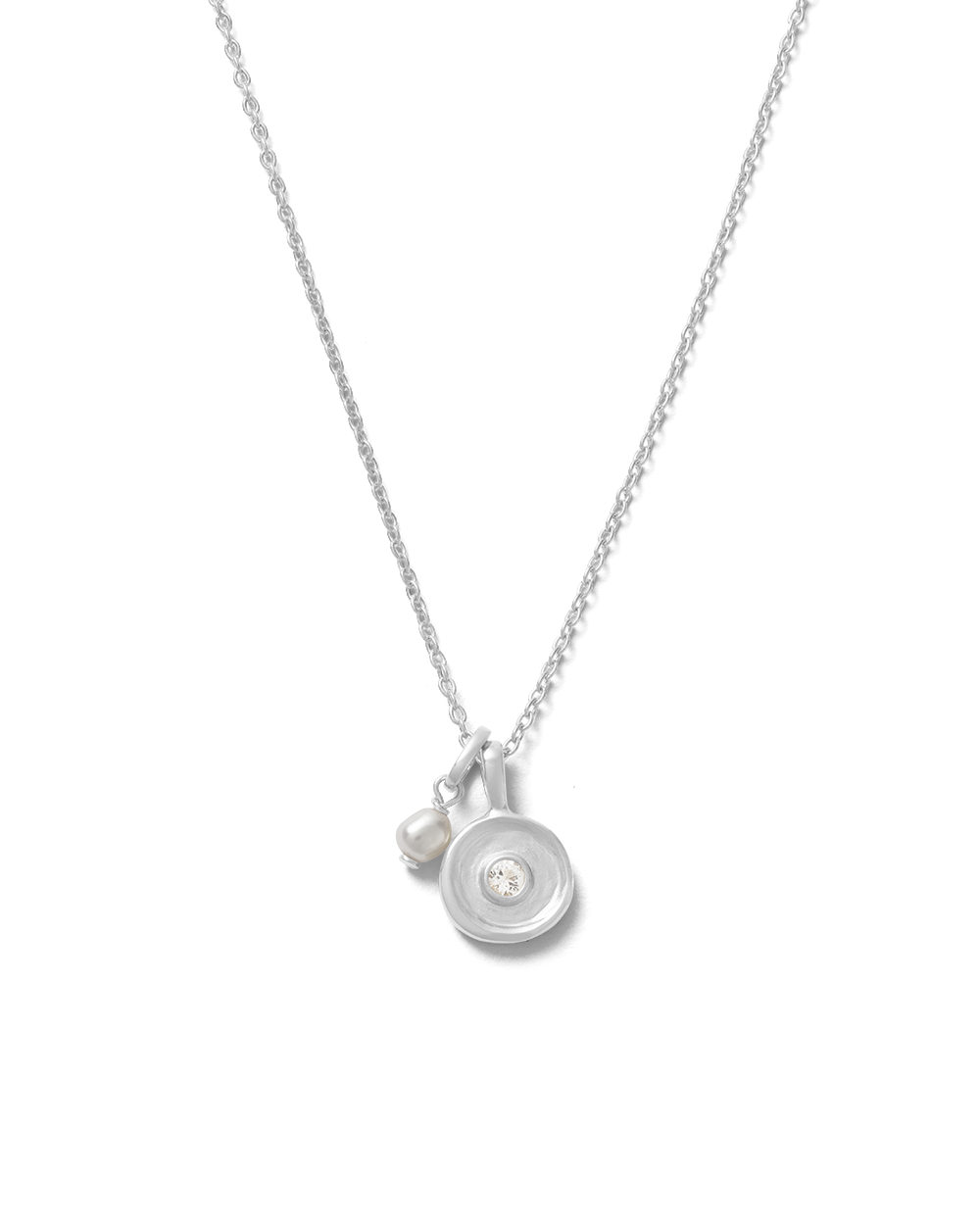 Kirstin Ash - Solstice Pearl Necklace in Silver