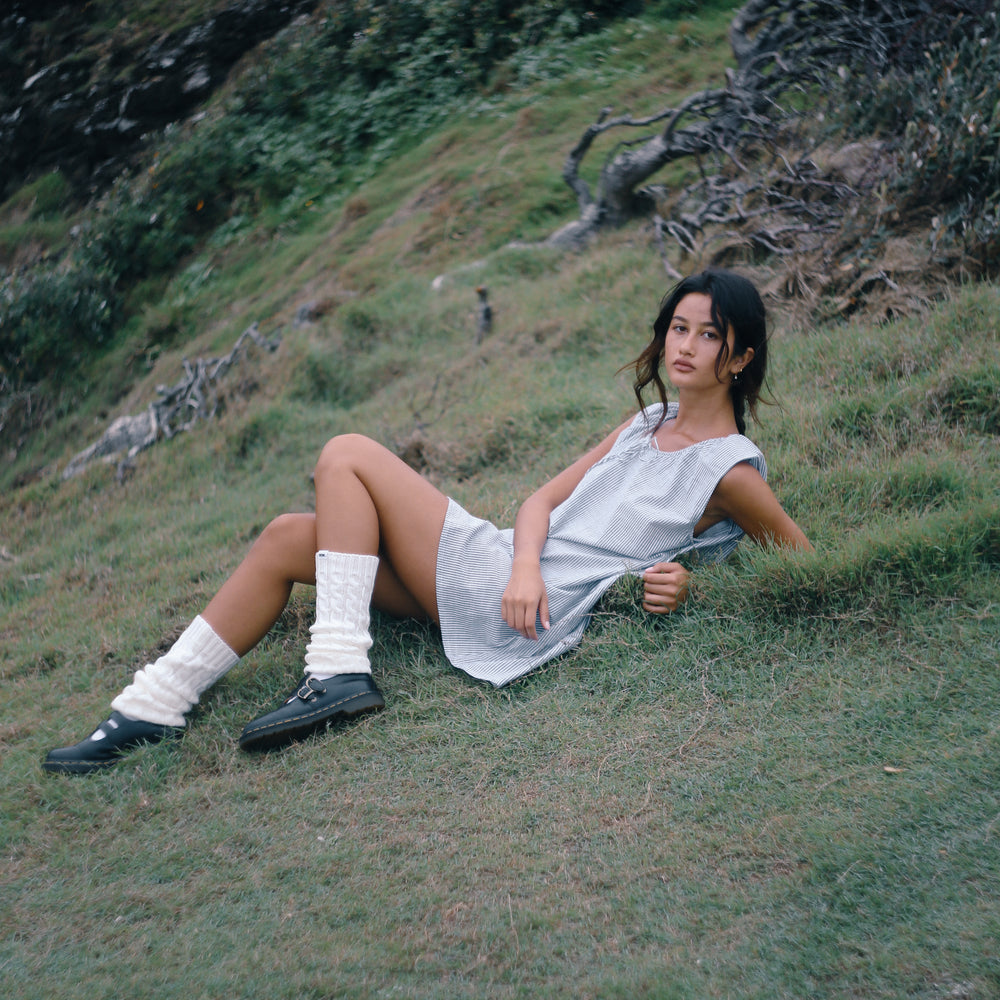 Bare Road - Luna Shift Dress in Spirulina Stripe