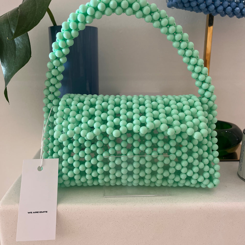 We Are Emte - Edie Beaded Bag in Matcha