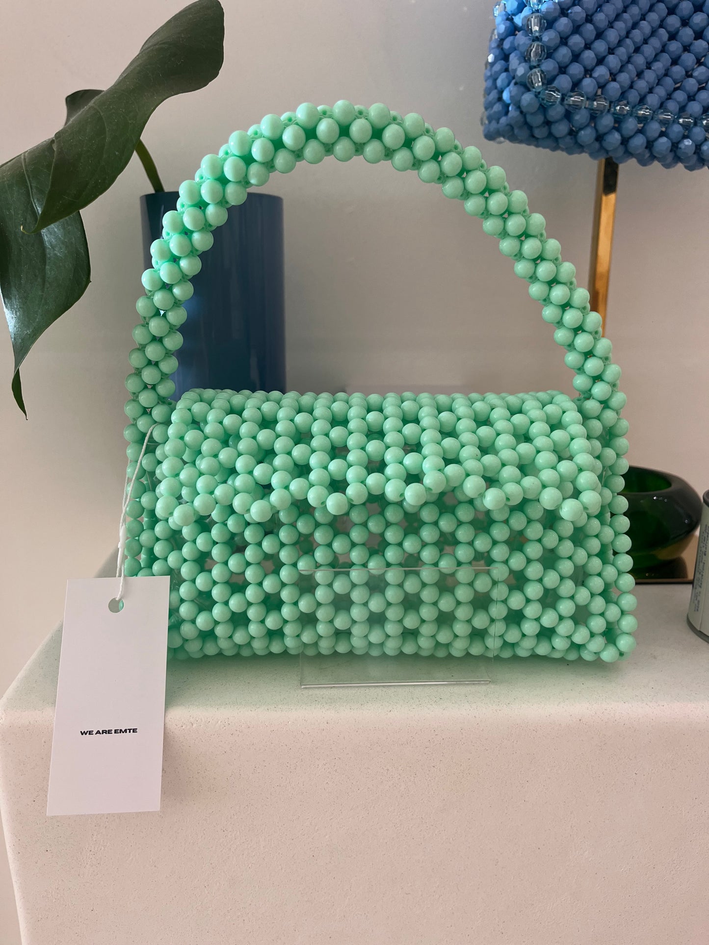 We Are Emte - Edie Beaded Bag in Matcha