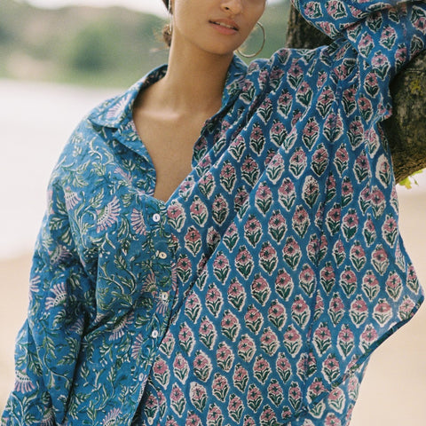 Kinga Csilla - Zaffre Block Print Chalm Shirt