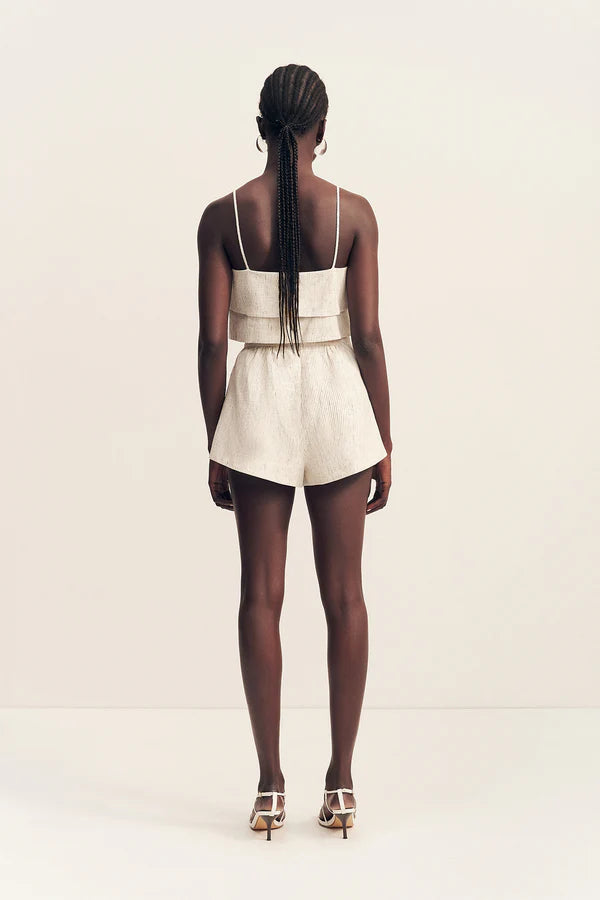 Shona Joy - Alto High Waisted Short in White Pinstripe