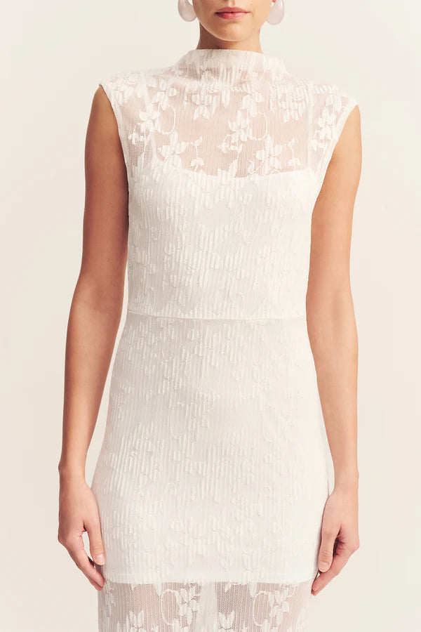 Shona Joy - Binx High Neck Maxi Dress in Ivory