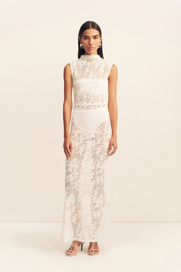 Shona Joy - Binx High Neck Maxi Dress in Ivory