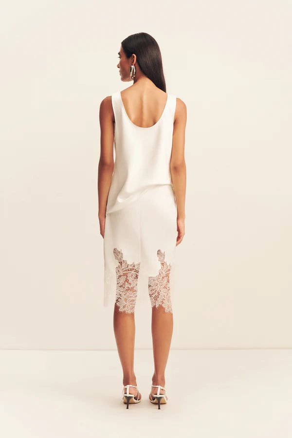 Shona Joy - Lucia Lace Knee Length Skirt in Ivory