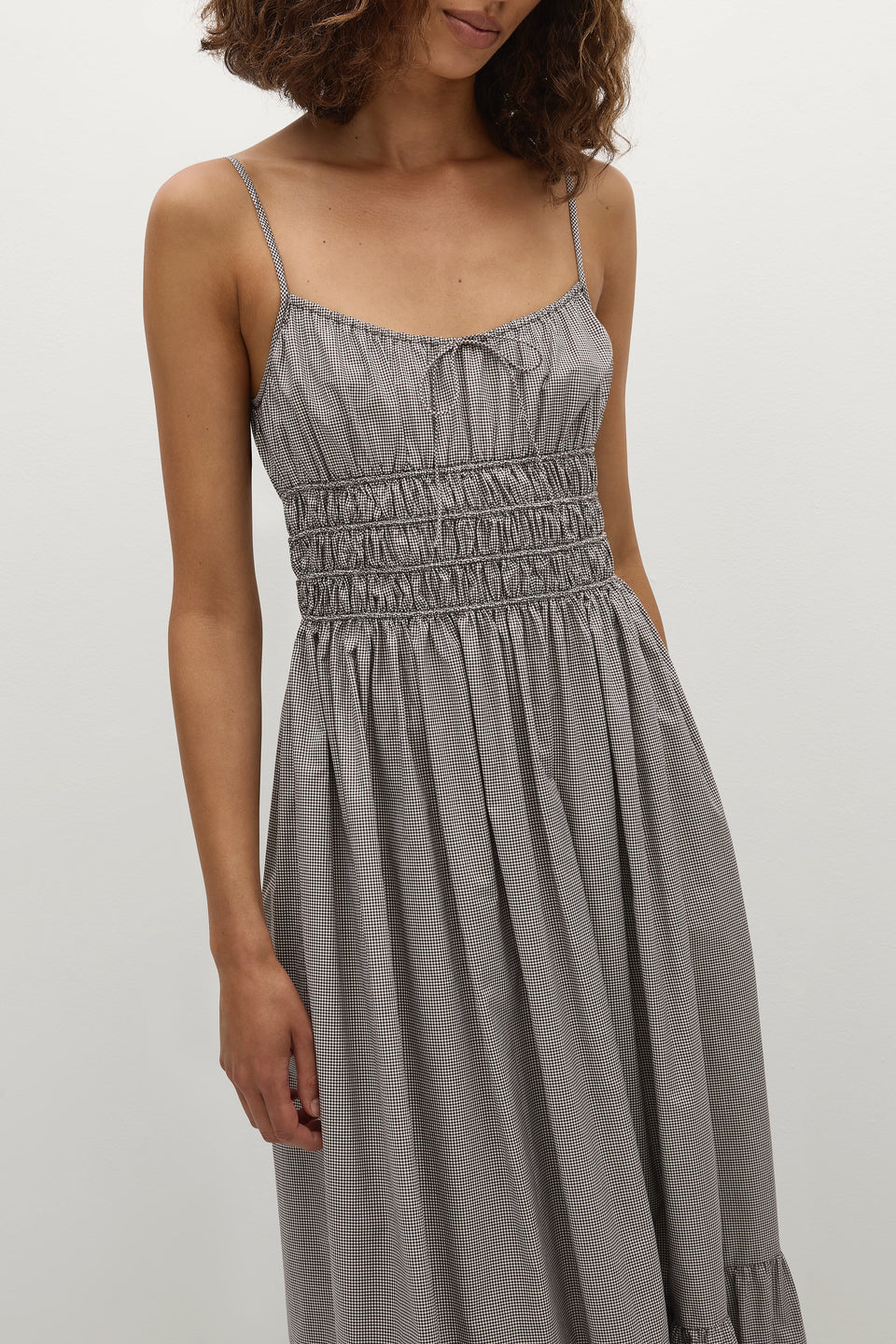 Faithfull The Brand - Sofie Maxi Dress in Hanne Gingham Espresso