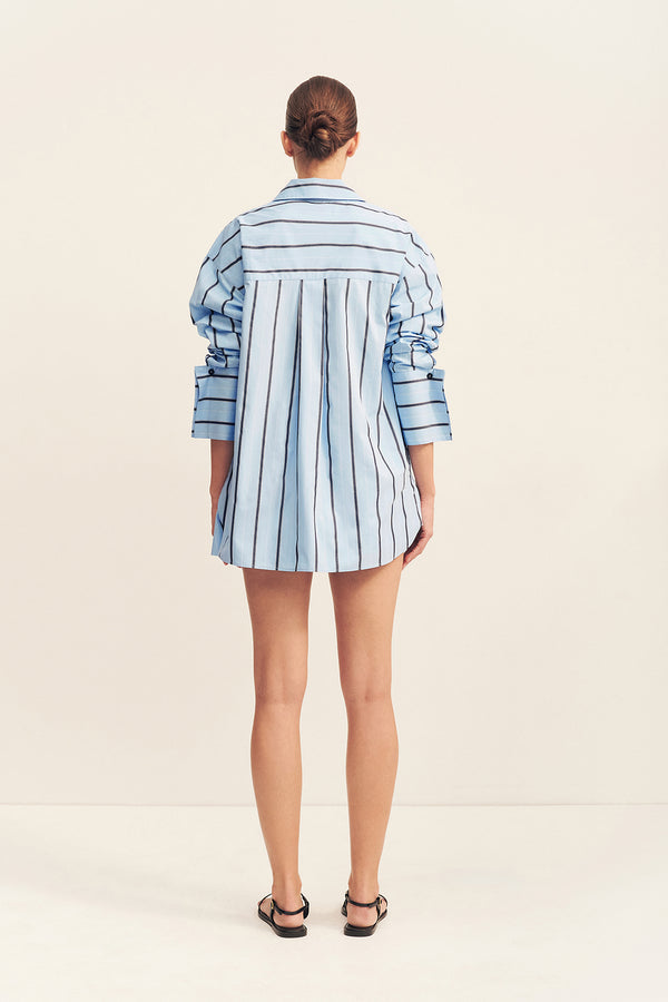 Shona Joy - Saxon Oversized Shirt in Bather Stripe