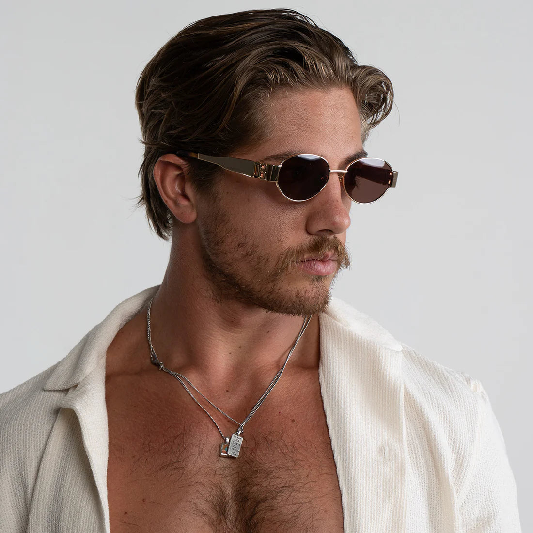 180EYEWEAR- Isla in Gold/ Brown Lens