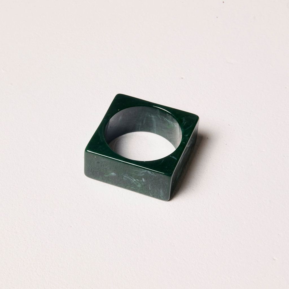 We Are Emte - The Square Resin Bangle in Emerald