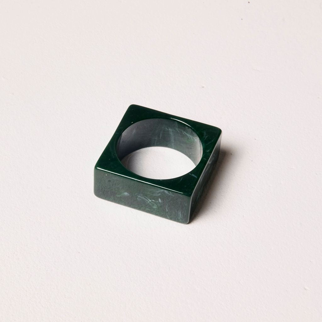 We Are Emte - The Square Resin Bangle in Emerald