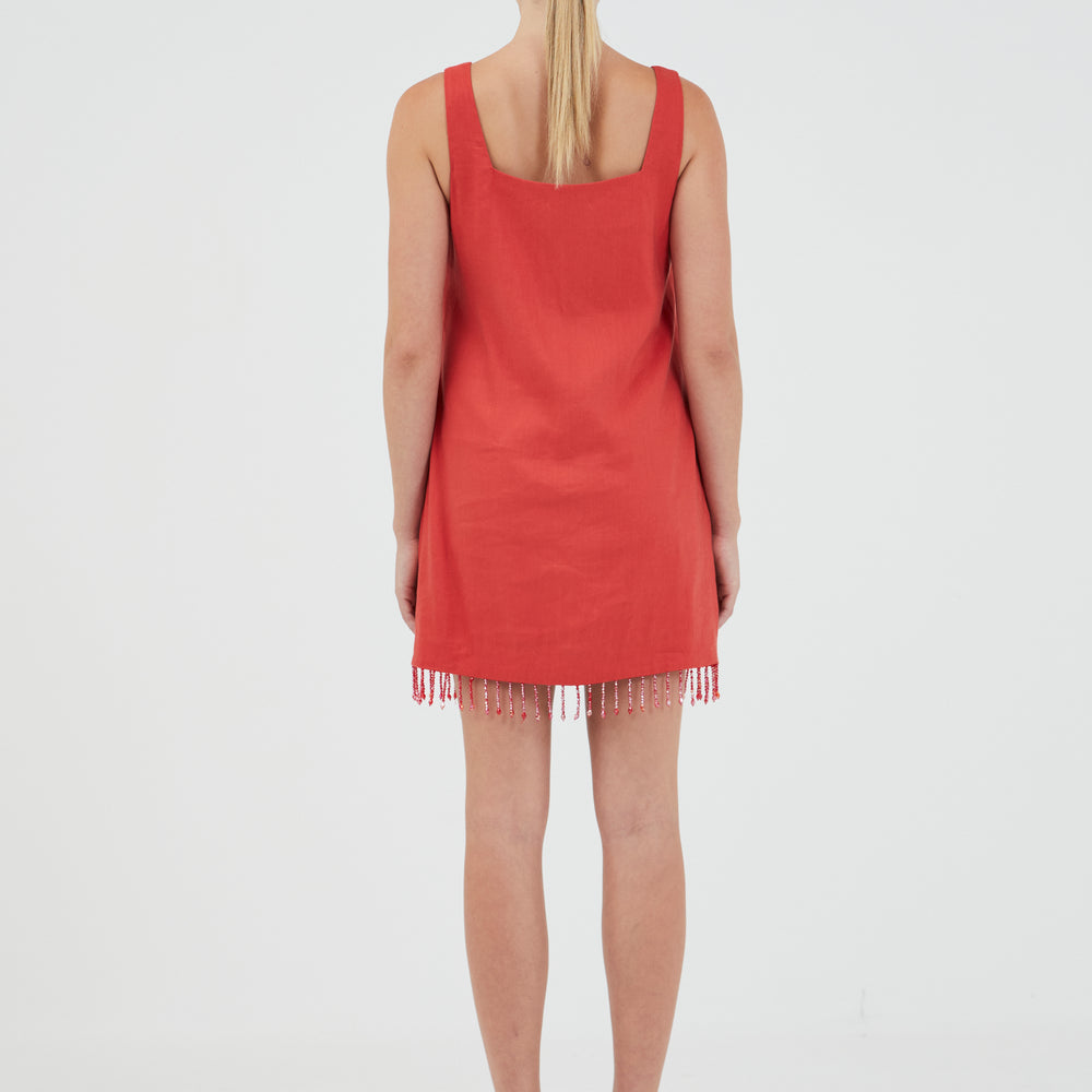 
                      
                        Third Form - Flame Linen Mini Dress in Grenadine
                      
                    