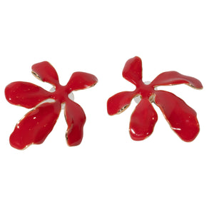 We Are Emte- Flora Earrings in Red/ Gold