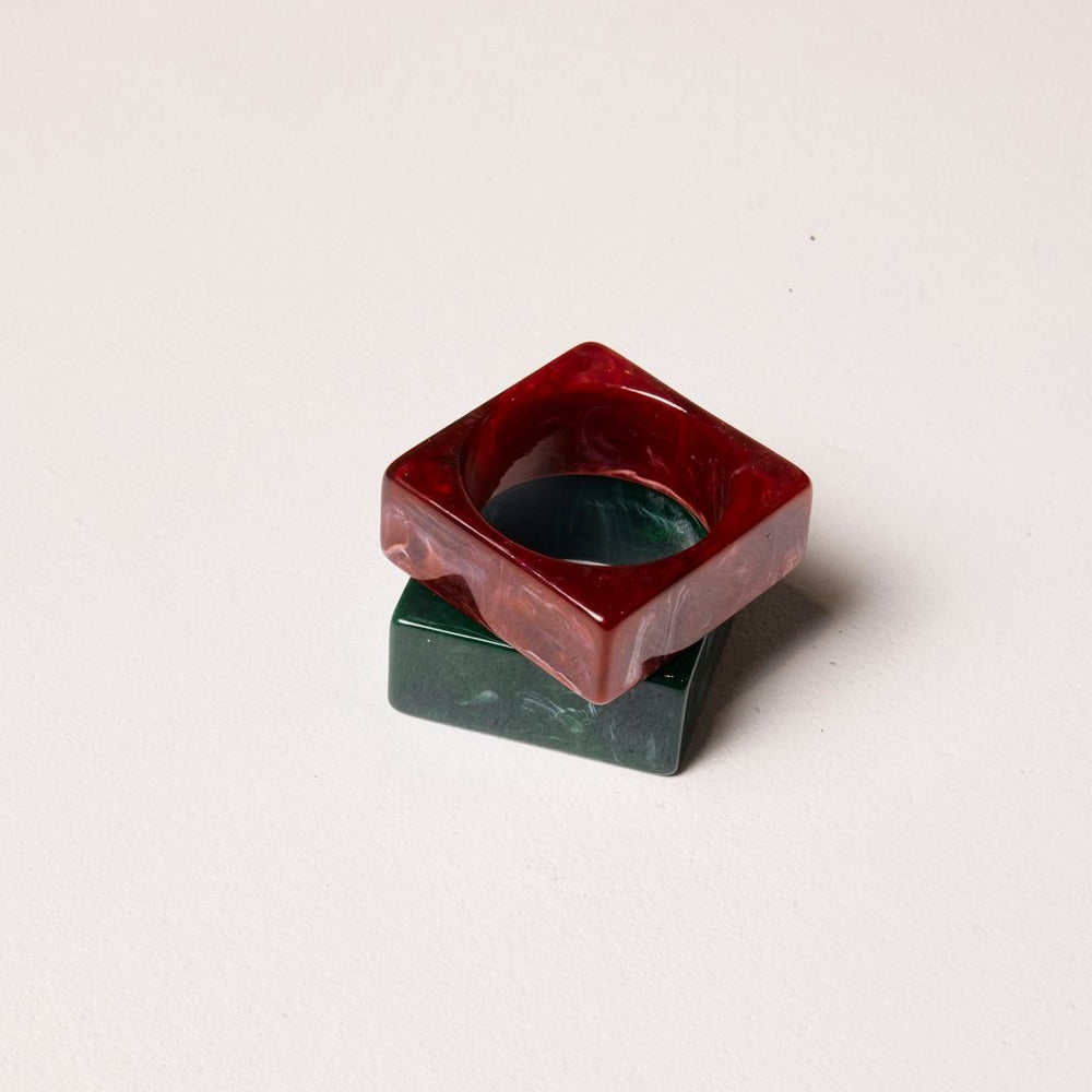 We Are Emte - The Square Resin Bangle in Merlot