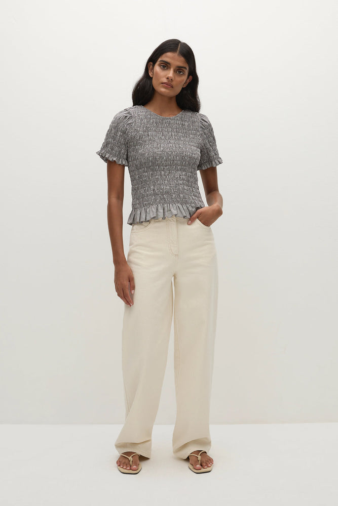 Faithfull The Brand - Edda Top in Hanne Gingham Espresso