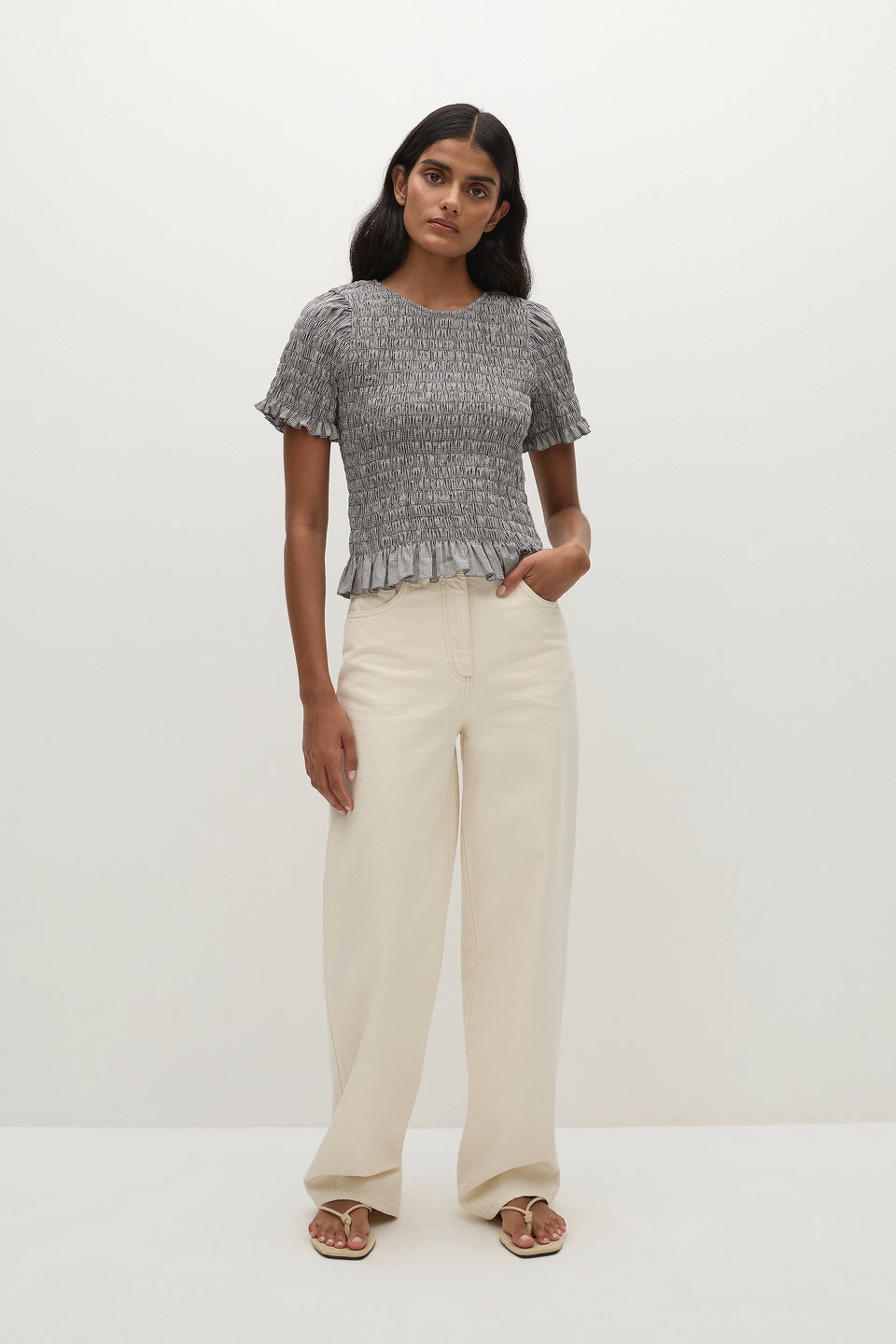 Faithfull The Brand - Edda Top in Hanne Gingham Espresso