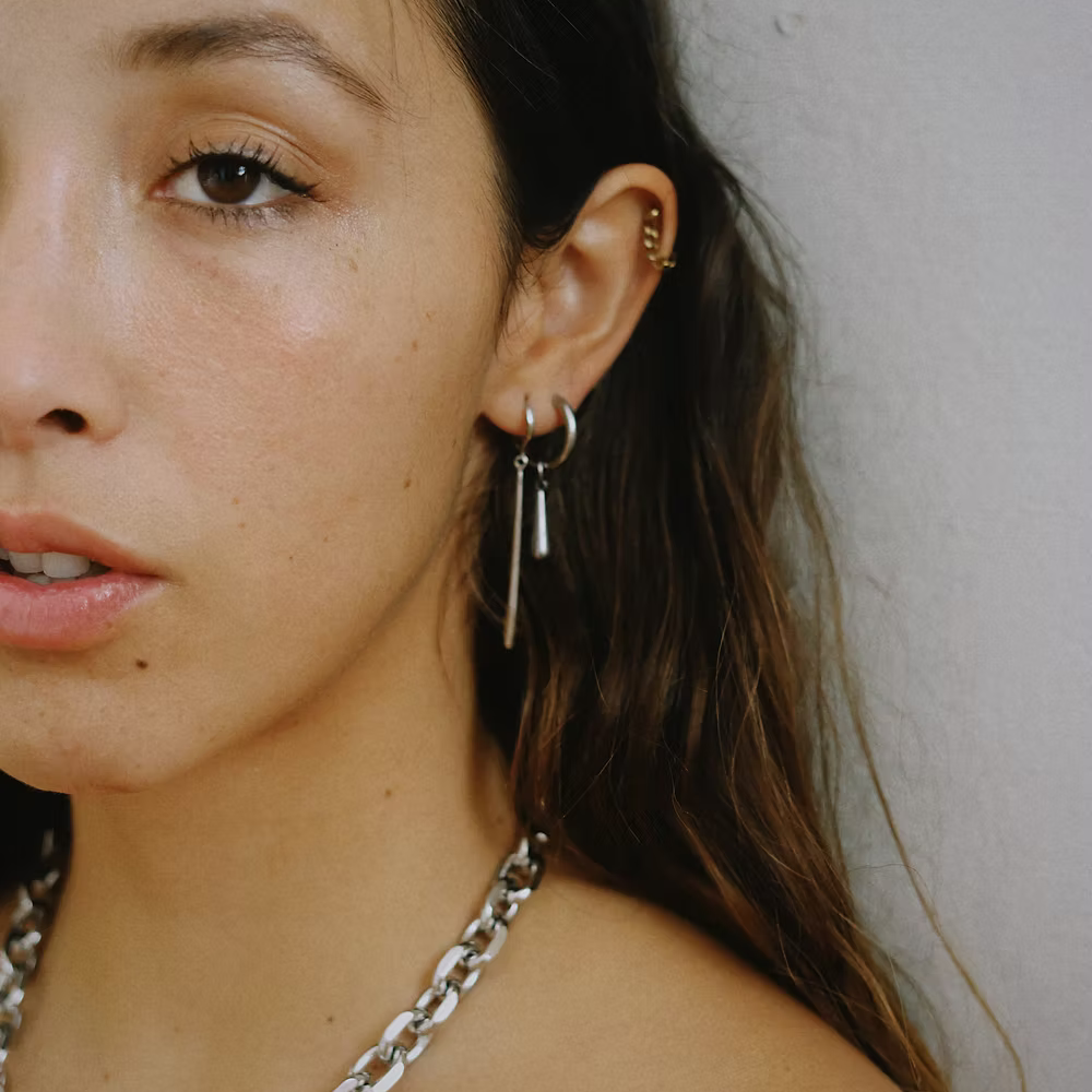 Margaux Lee - Droplet Hoops in Silver