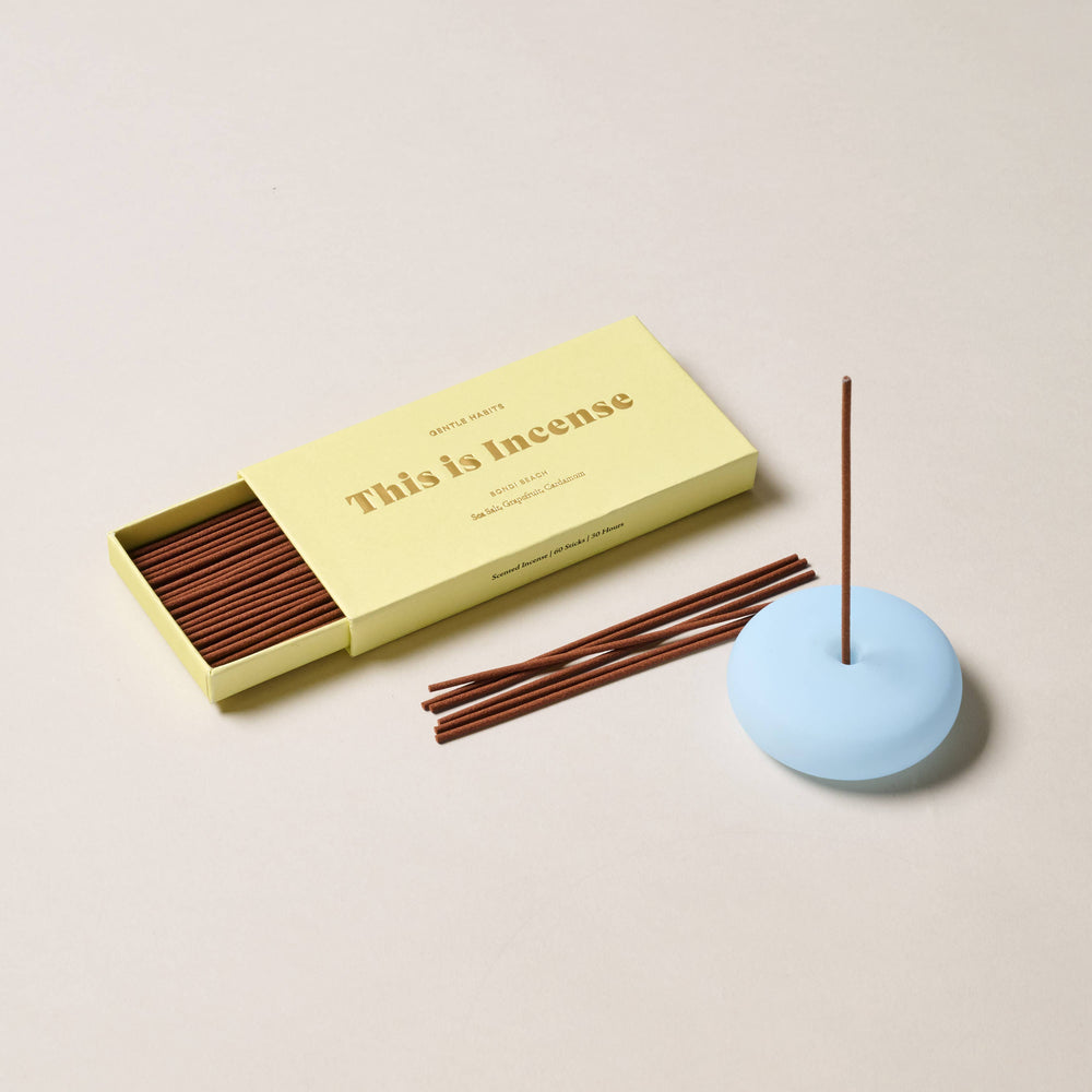 Frosted Glass Holder Small in Blue