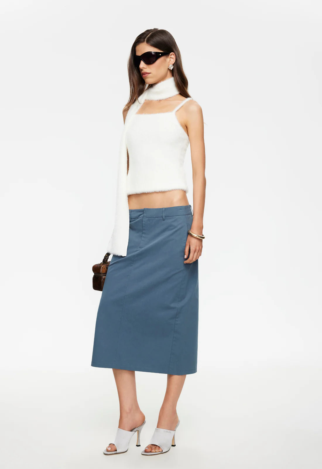 Lioness - Famiglia Midi Skirt in Slate
