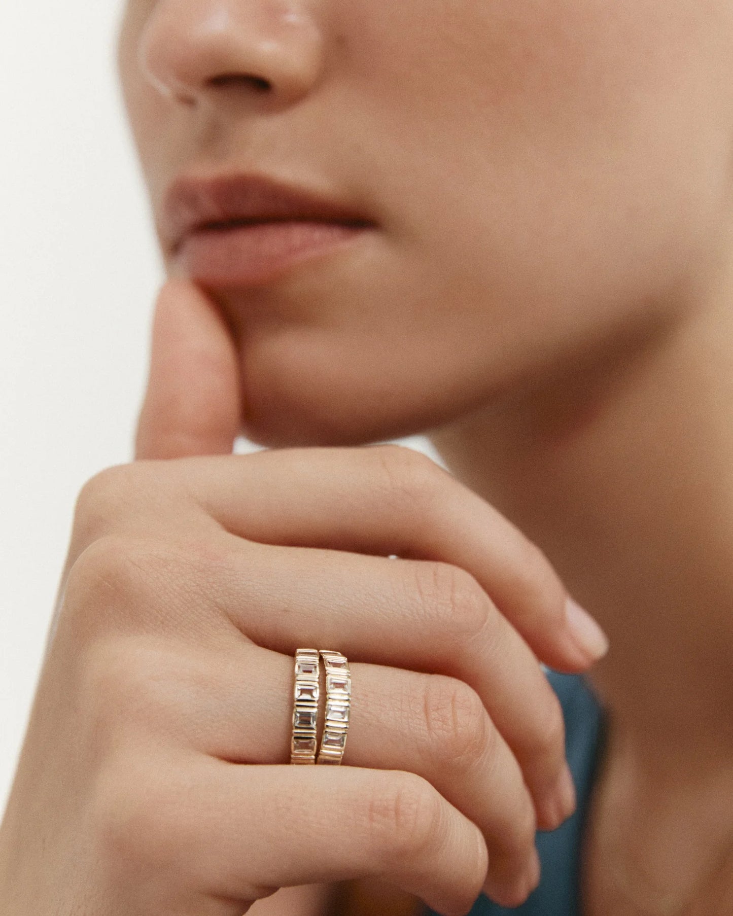 Kirstin Ash - Elysium Baguette Sapphire Ring in 9k Solid Gold