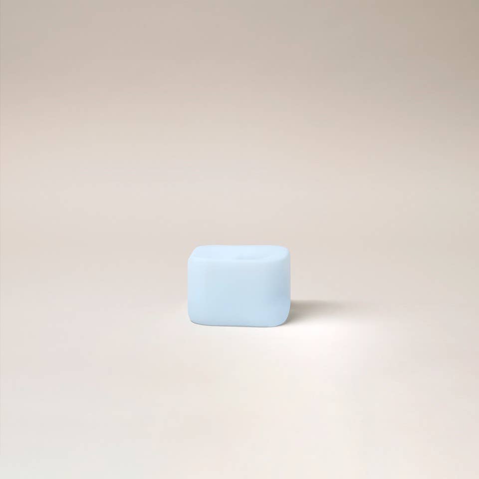 Frosted Cube Holder in Blue