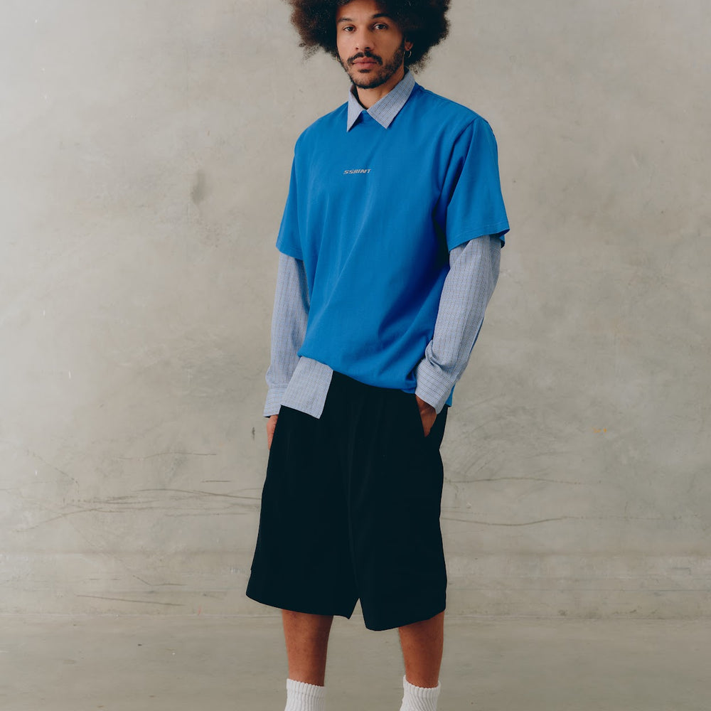 PREORDER SSAINT - Reflective Logo Tee in Dark Blue