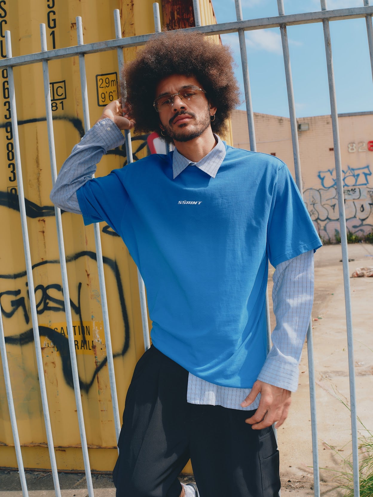 PREORDER SSAINT - Reflective Logo Tee in Dark Blue