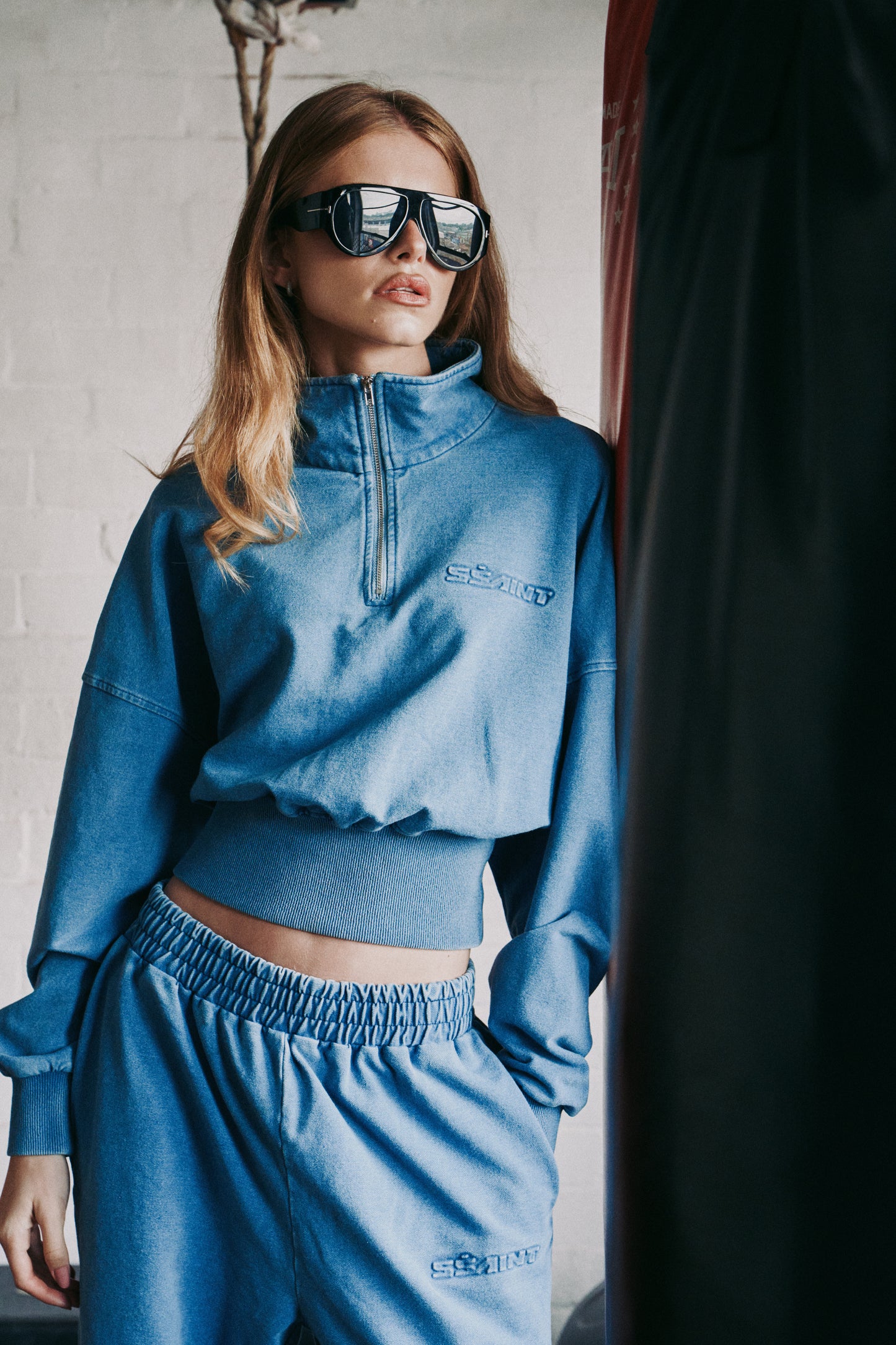PREORDER: SSAINT - Acid Wash Cropped Jacket in Denim
